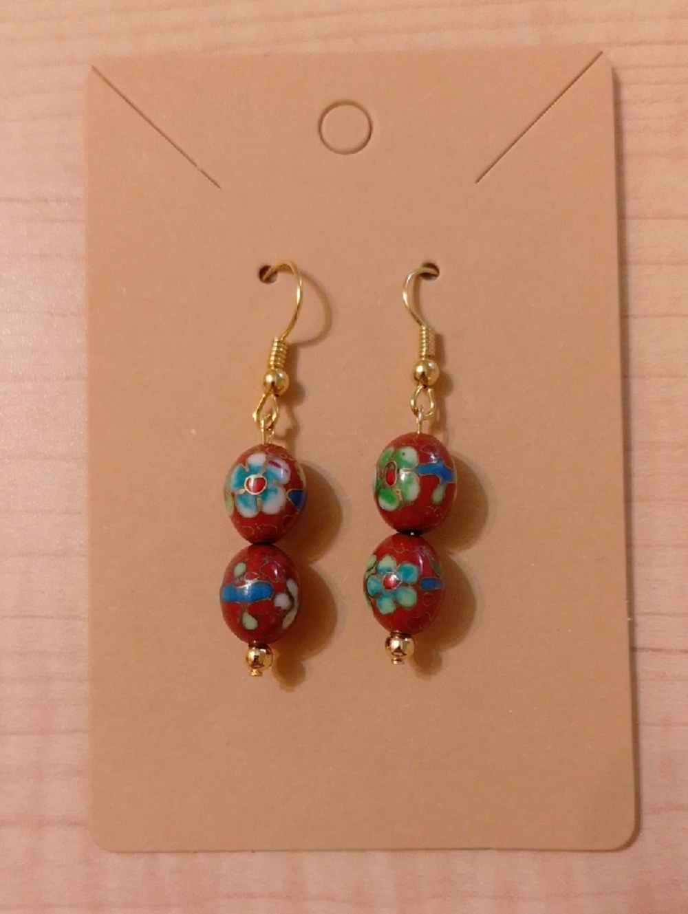*3/$20* New Vintage Cloisonne pierced dangle earrings